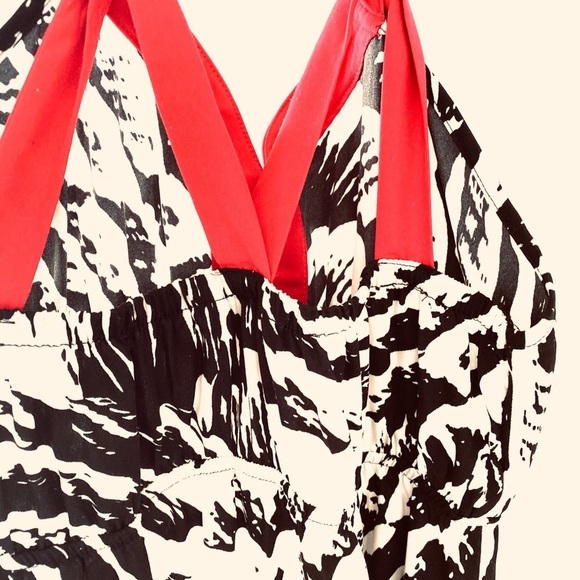 Maxi dress. By Express. Red/White/Black. Sz Sp. - Picture 5 of 9